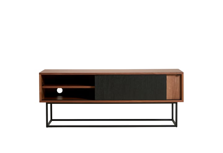 Mueble TV Virka, Negro - nogal Woud