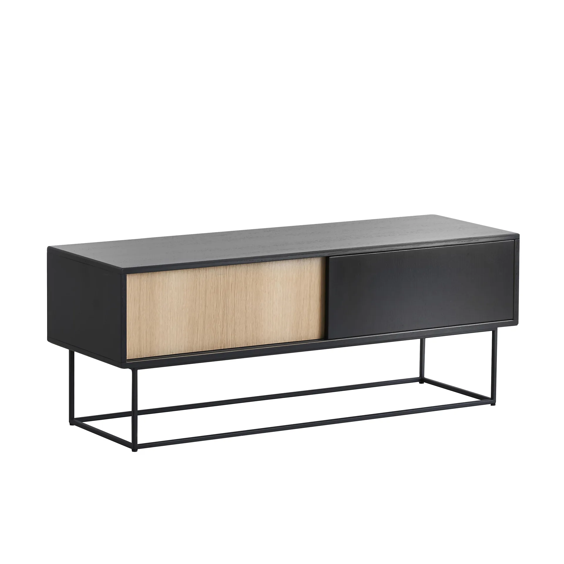 Mueble TV Virka, Negro - roble Woud