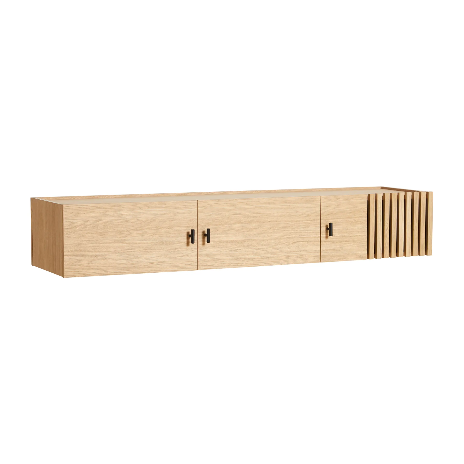 Sideboard de pared Array, 150 cm, Roble pigmentado blanco Woud