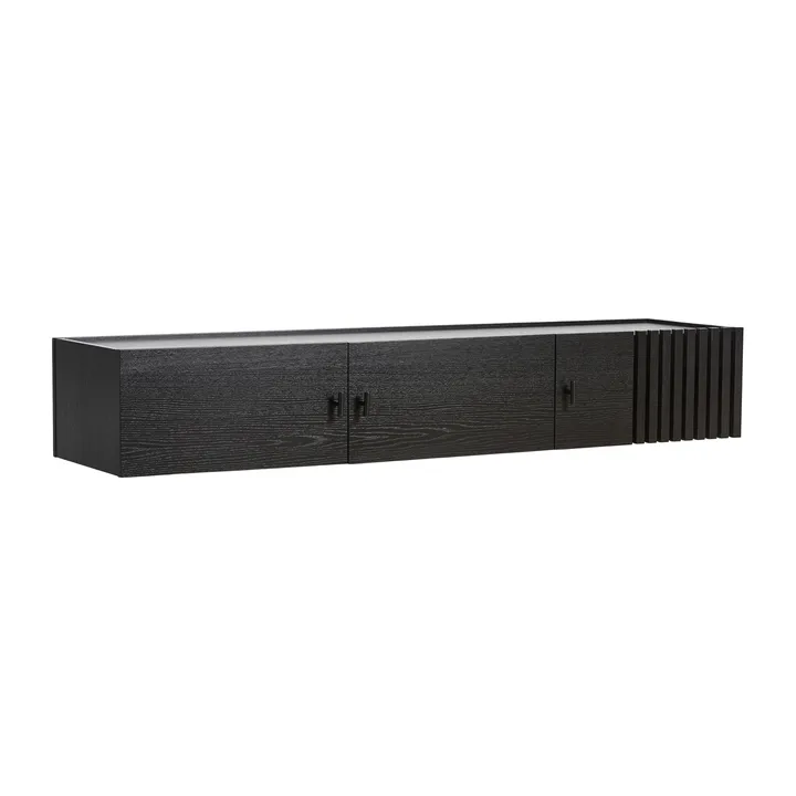 Sideboard de pared Array, 150 cm - Roble pintado negro - Woud