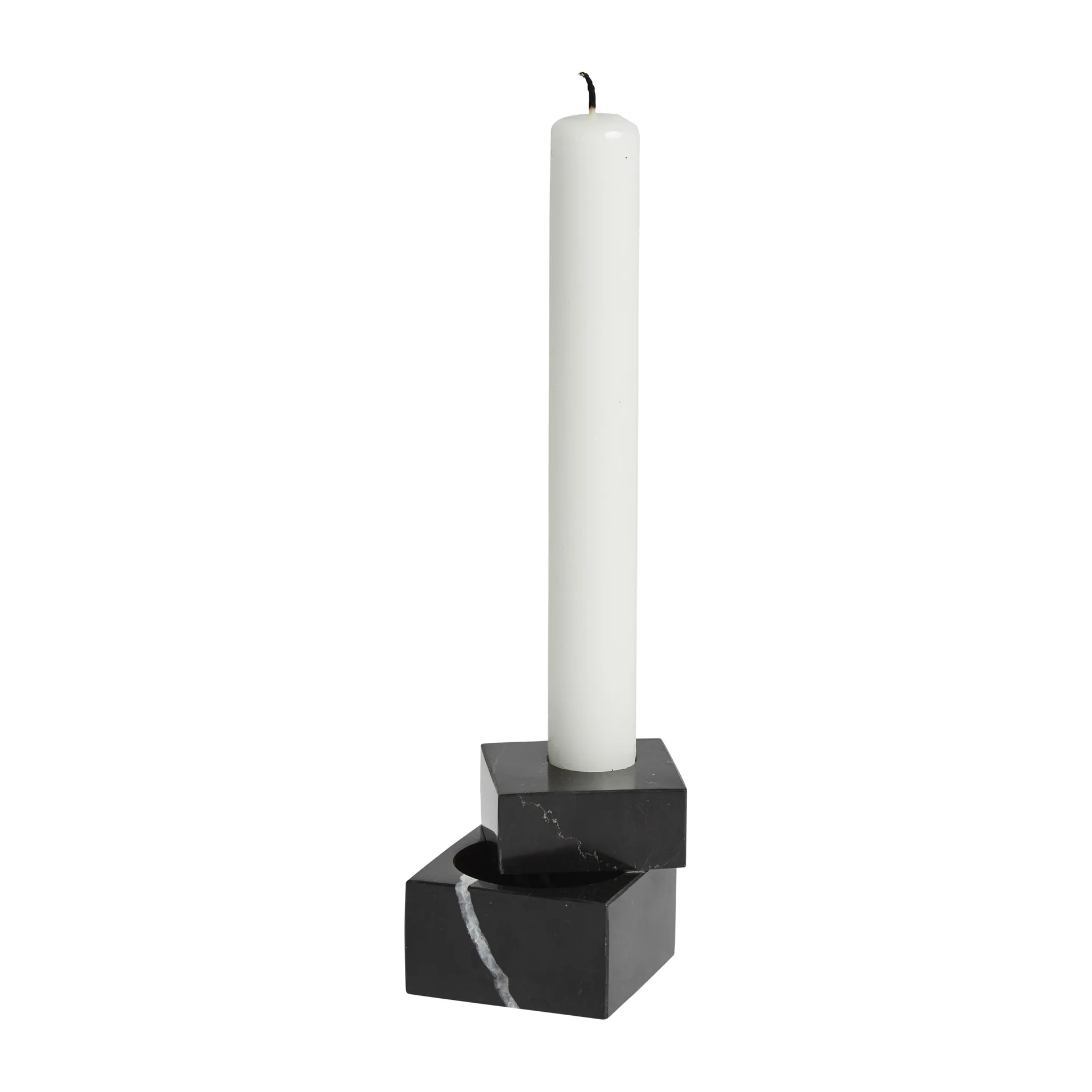 Soporte para velas Jeu de dés 1 mármol, negro Woud