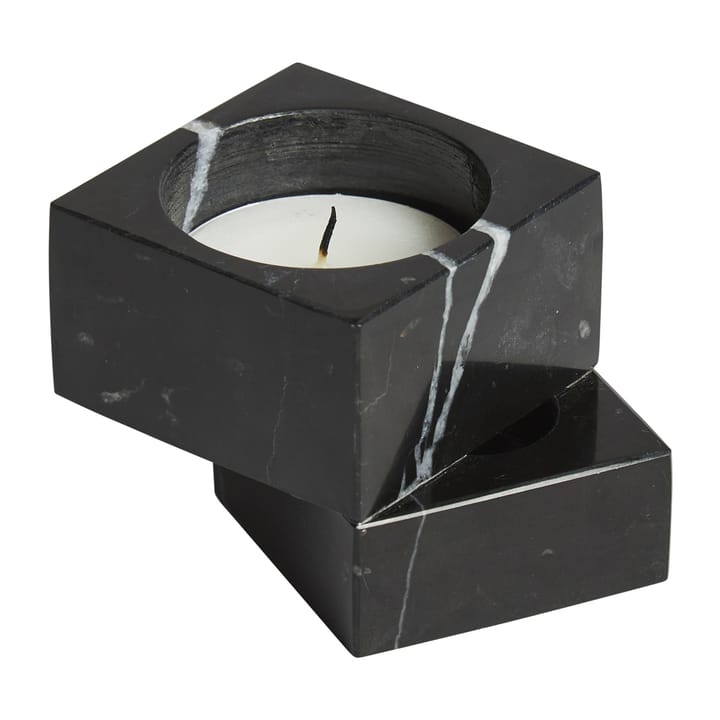Soporte para velas Jeu de dés 1 mármol, negro Woud