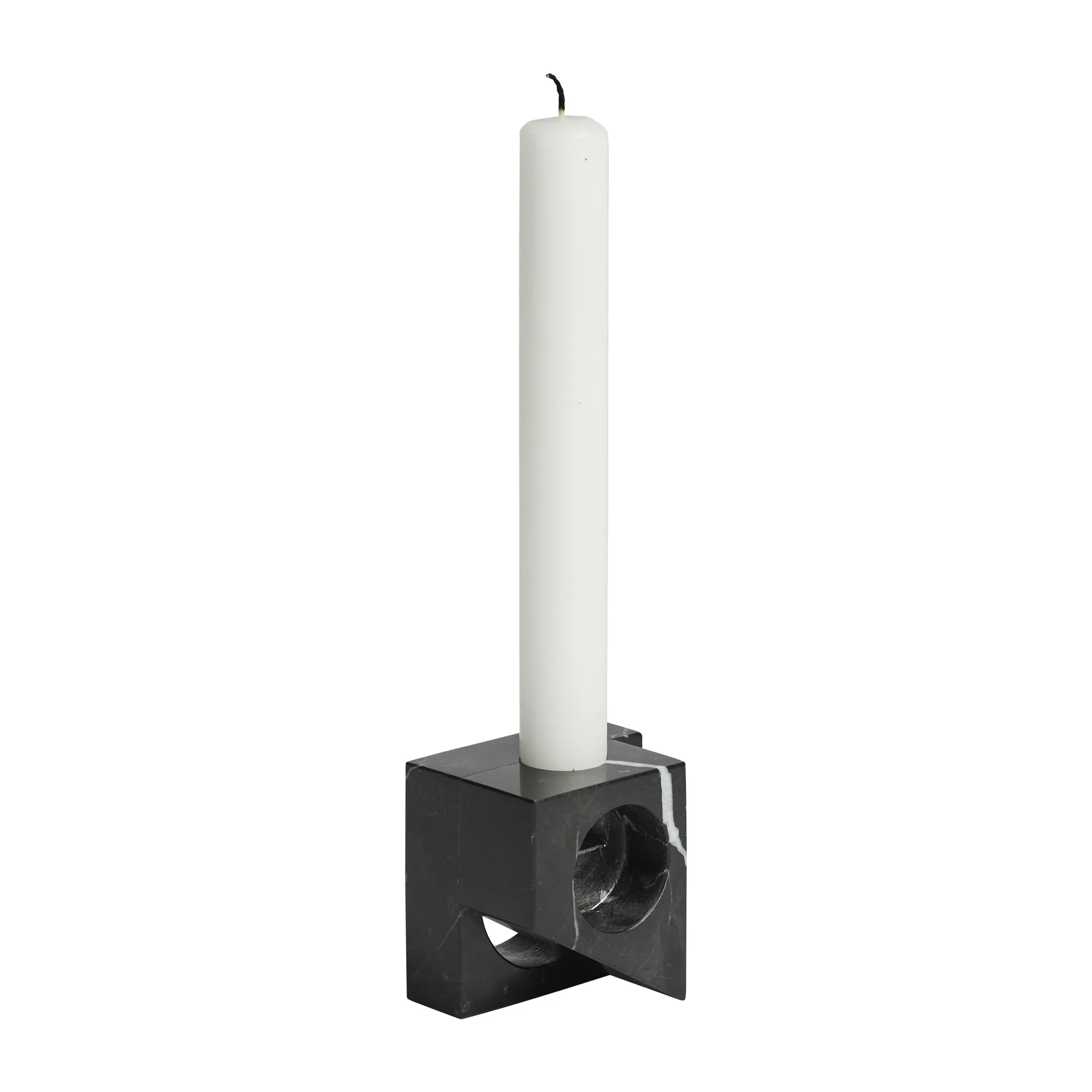Soporte para velas Jeu de dés 2 mármol, negro Woud