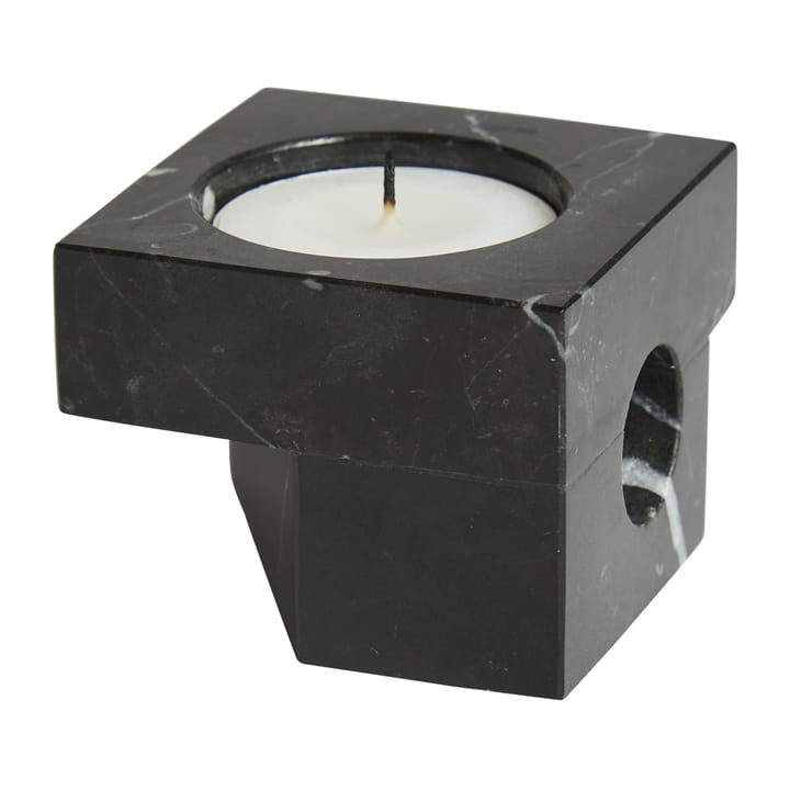 Soporte para velas Jeu de dés 2 mármol, negro Woud