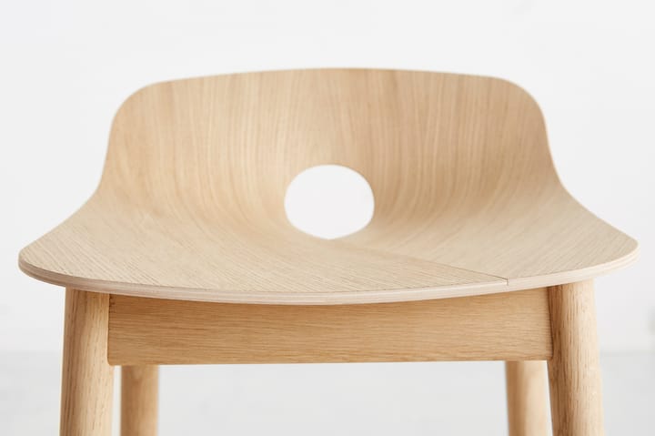 Taburete Mono 65 cm, Roble pigmentado blanco Woud