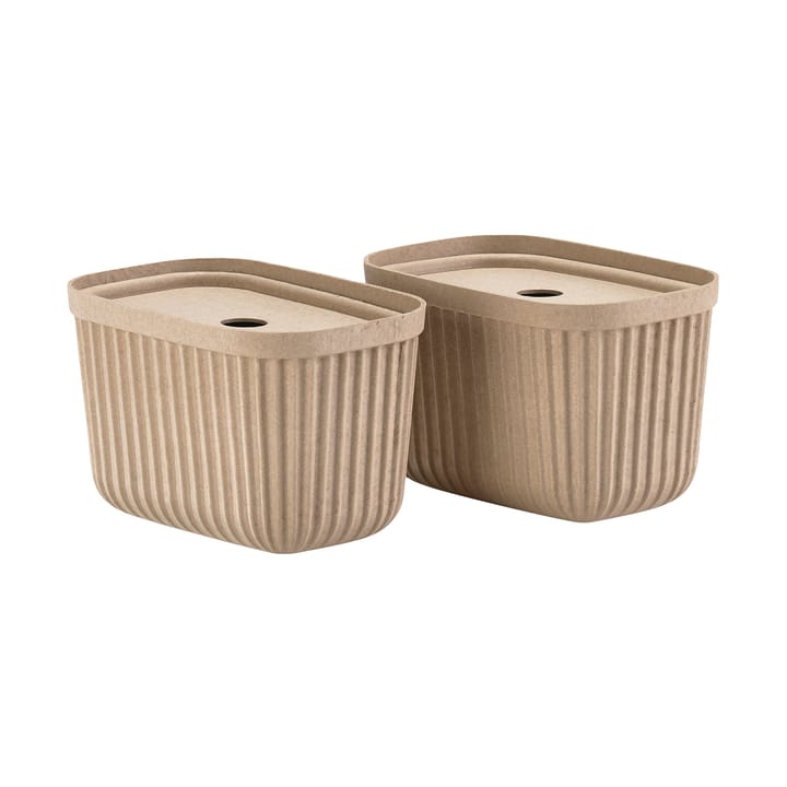 3 Cajas de almacenamiento Pulp 15x23 cm, Natural Brown Zone Denmark