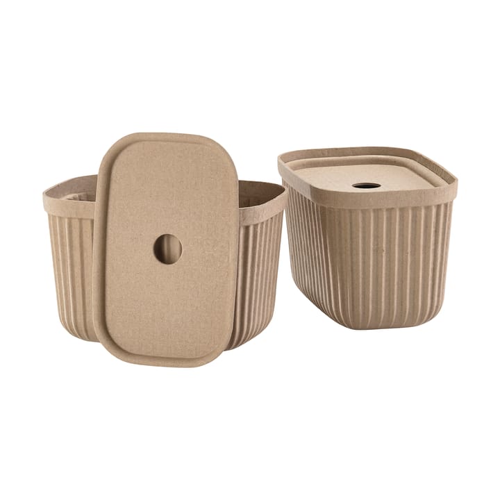 3 Cajas de almacenamiento Pulp 15x23 cm, Natural Brown Zone Denmark