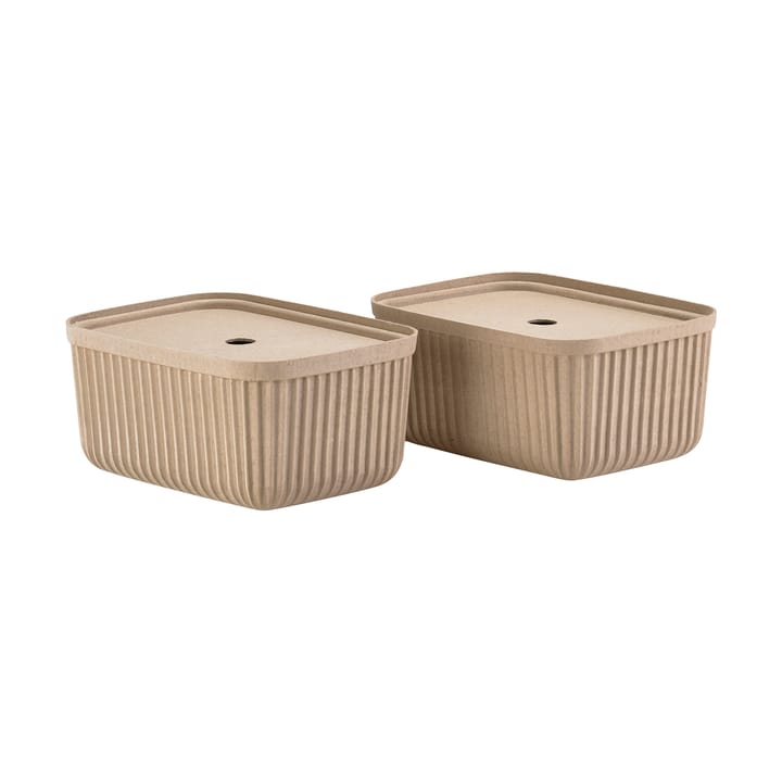 4 Cajas de almacenamiento Pulp 23x32 cm - Natural Brown - Zone Denmark