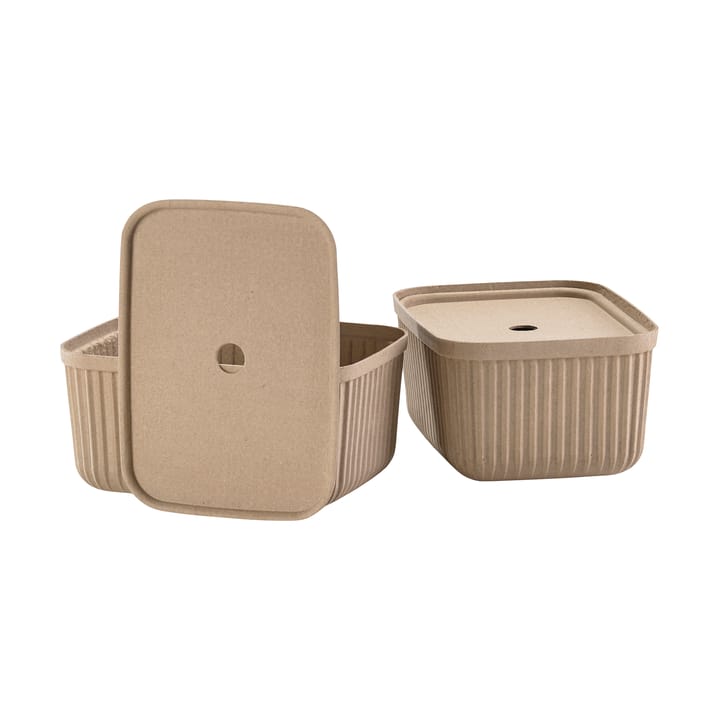 4 Cajas de almacenamiento Pulp 23x32 cm - Natural Brown - Zone Denmark