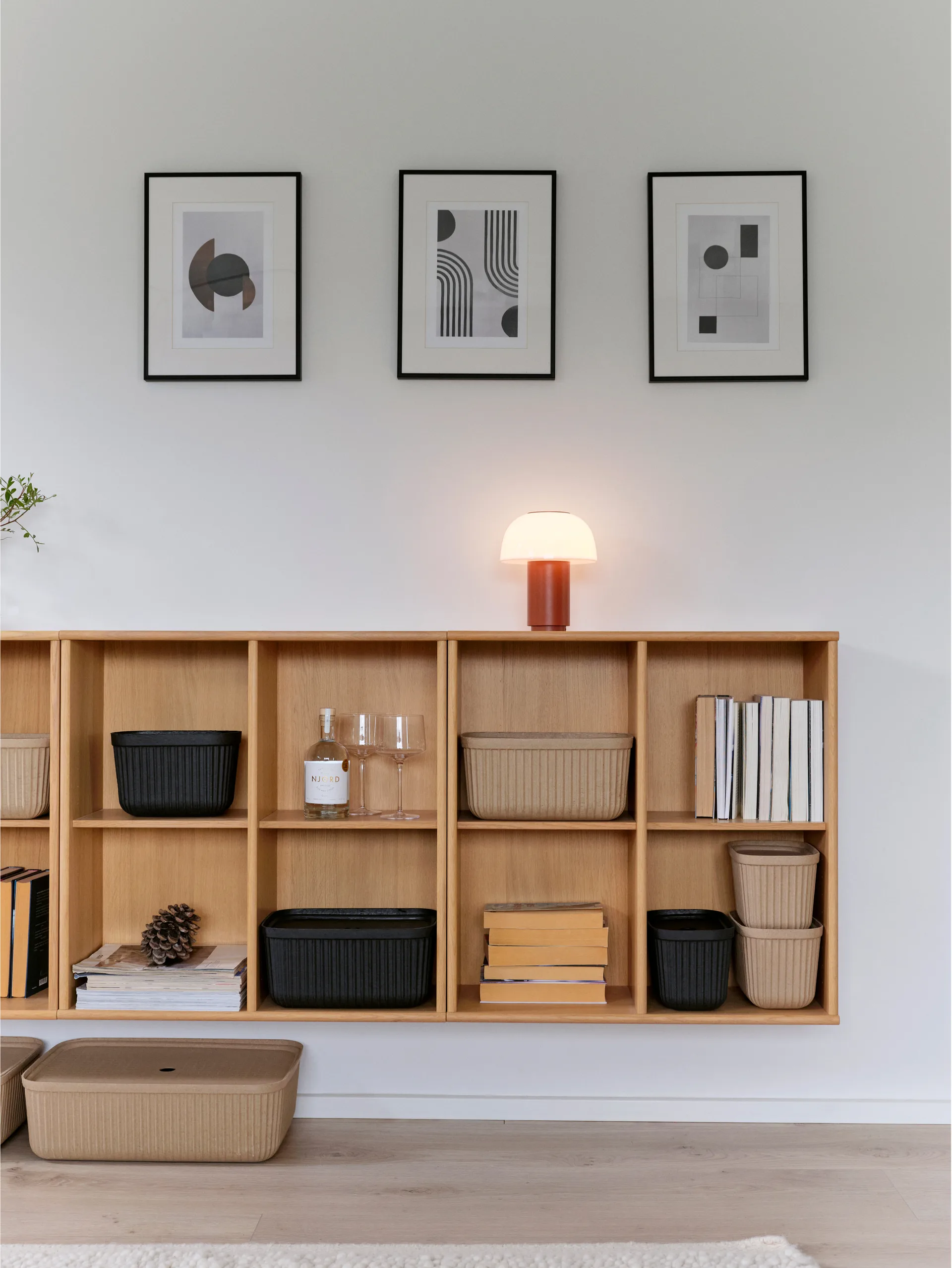 4 Cajas de almacenamiento Pulp 23x32 cm, Natural Brown Zone Denmark