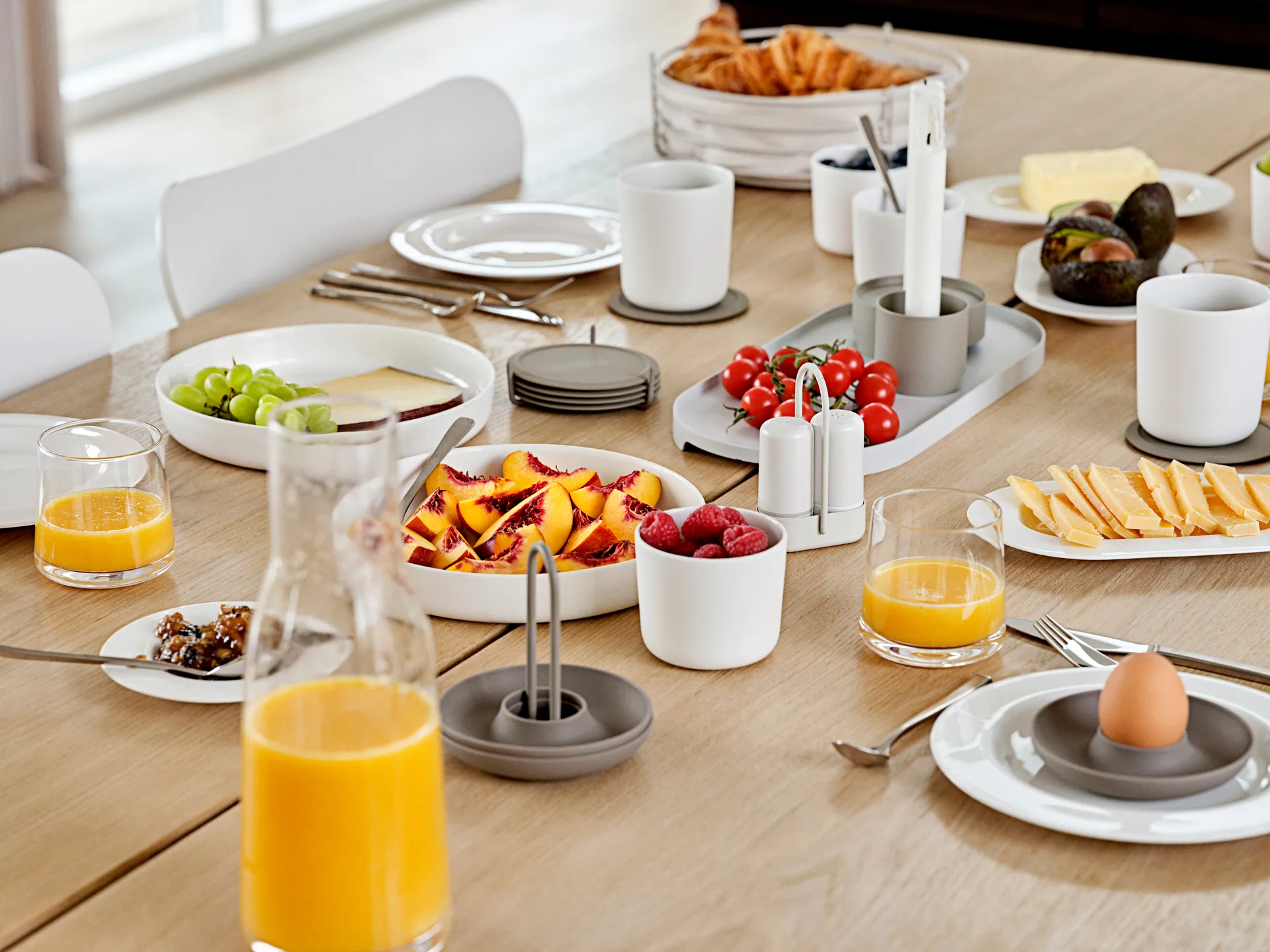 6 Posavasos con soporte Singles, Taupe Zone Denmark