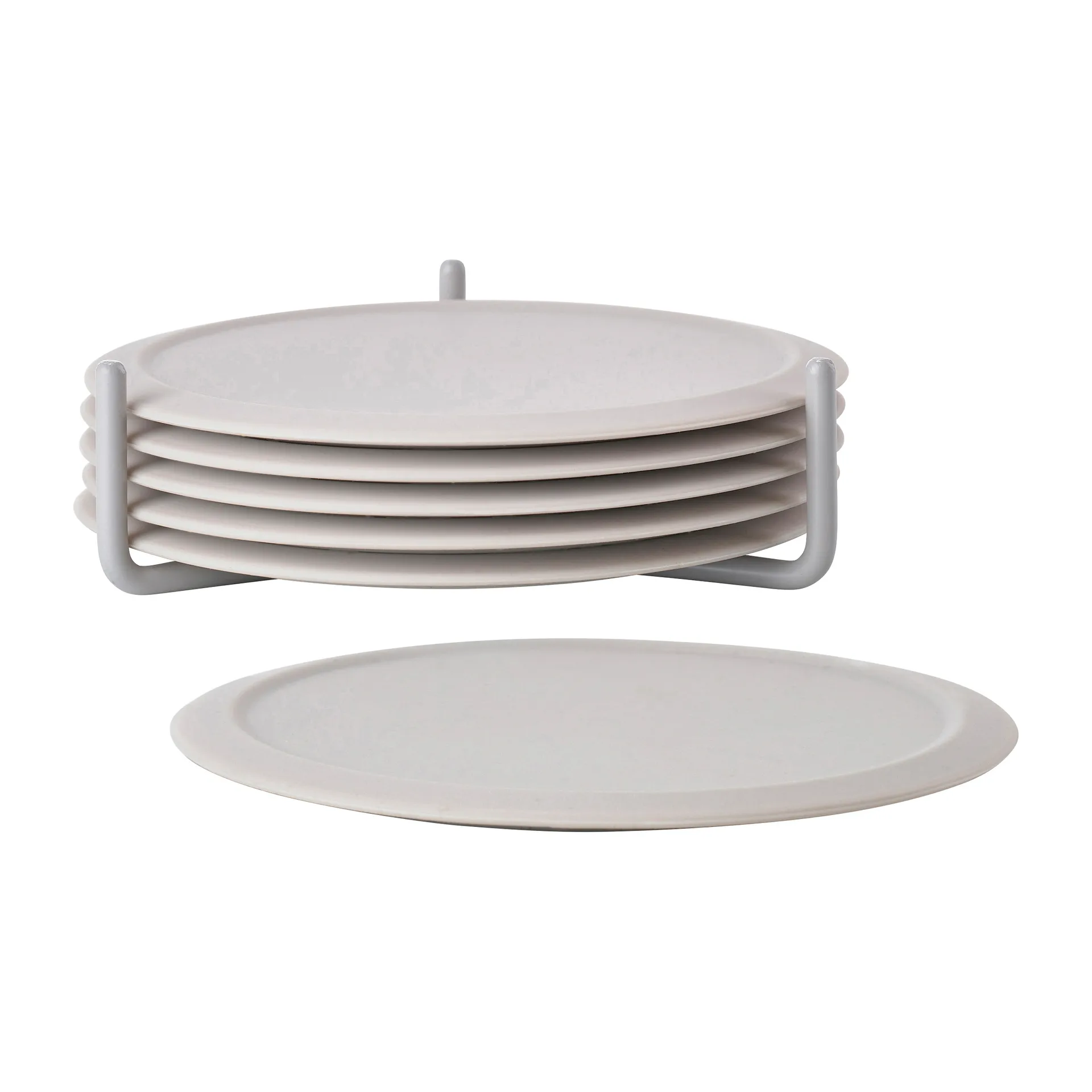 6 Posavasos con soporte Singles, Warm grey Zone Denmark
