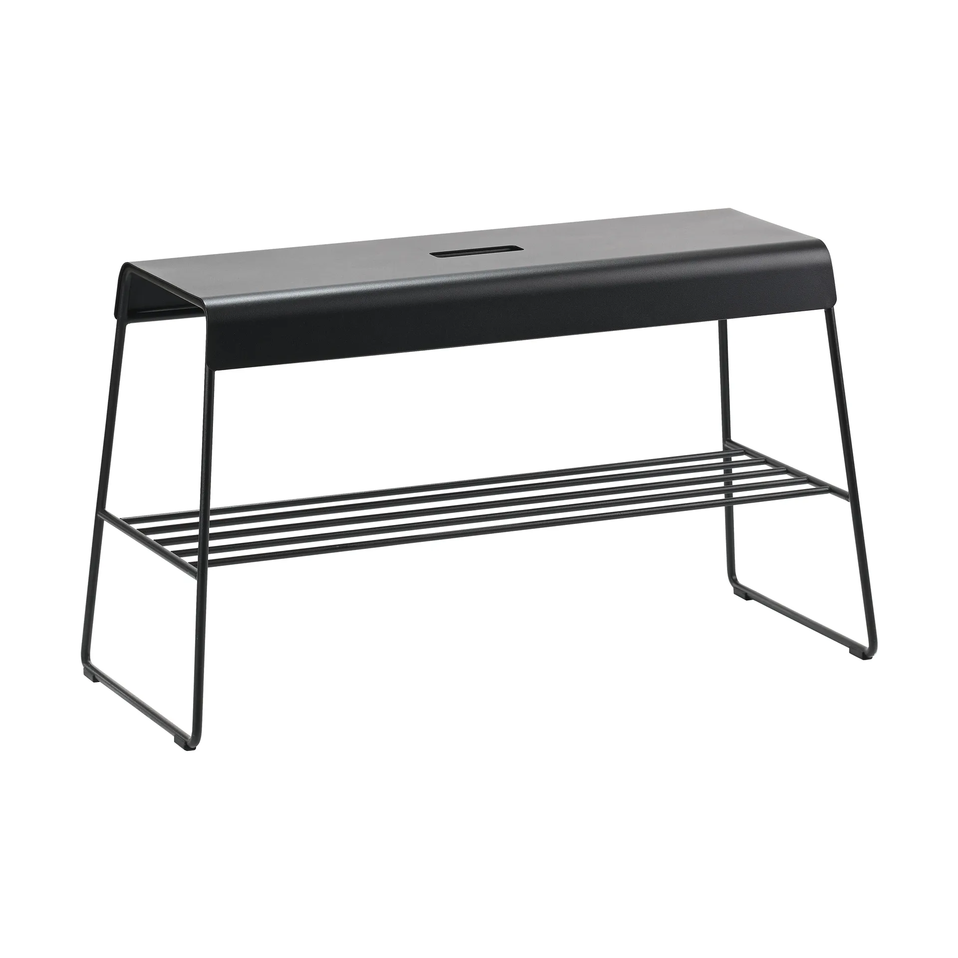 Banco para exteriores A-bench con estante de 45 cm, Black Zone Denmark