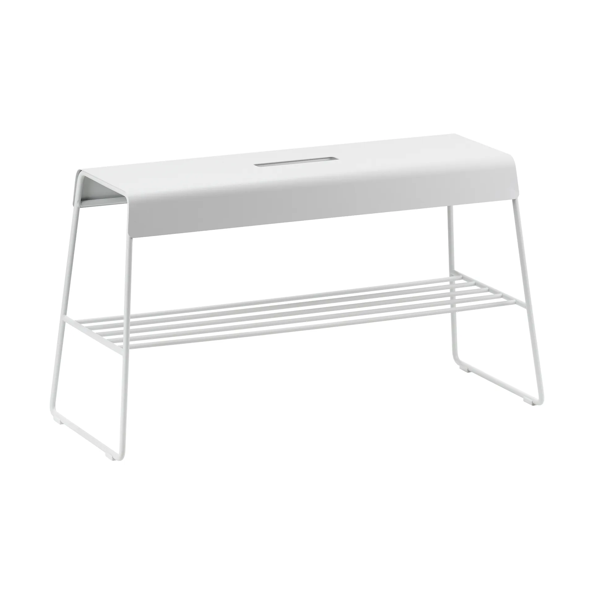 Banco para exteriores A-bench con estante de 45 cm, Soft Grey Zone Denmark