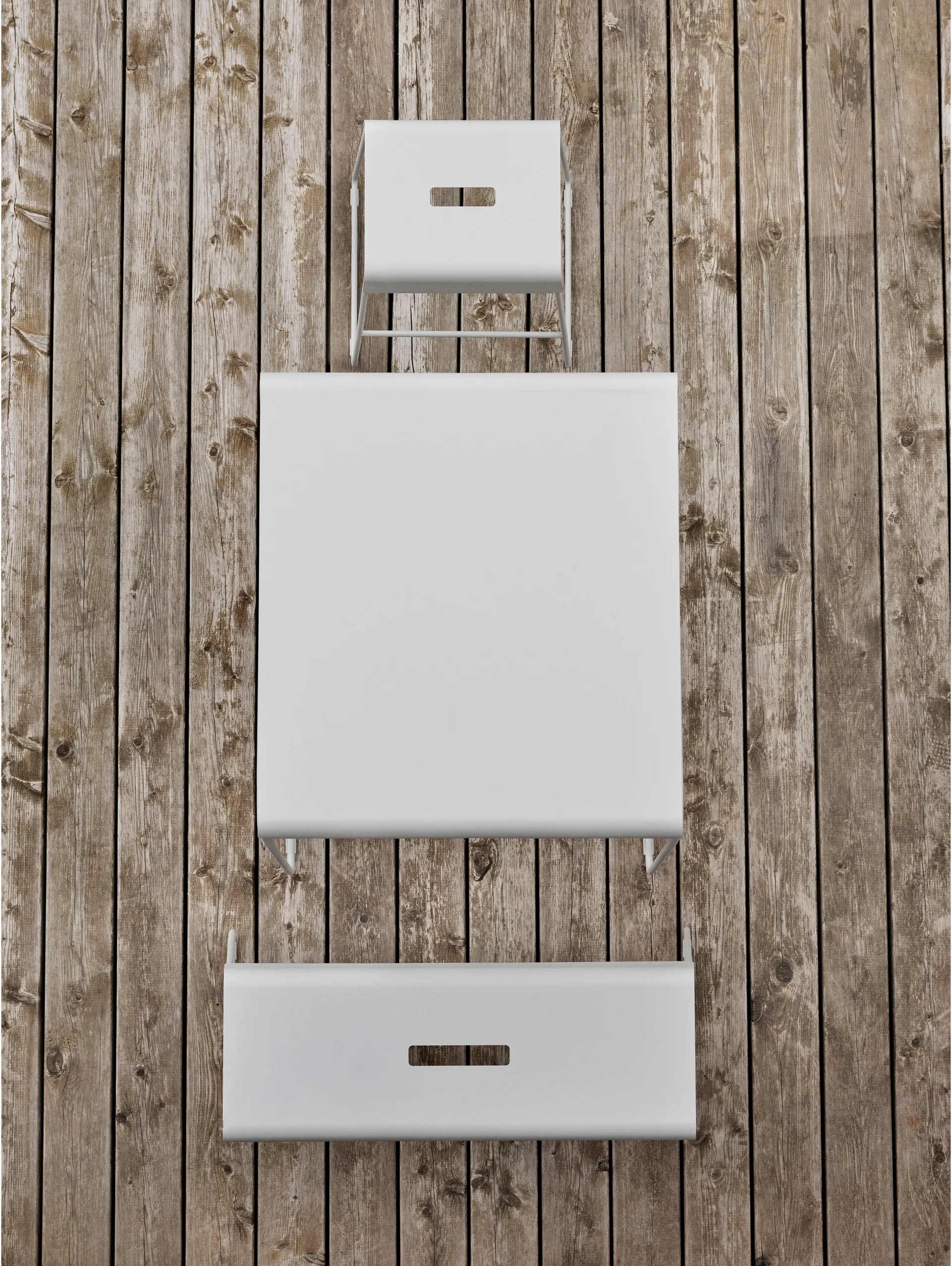 Banco para exteriores A-bench con estante de 45 cm, Soft Grey Zone Denmark