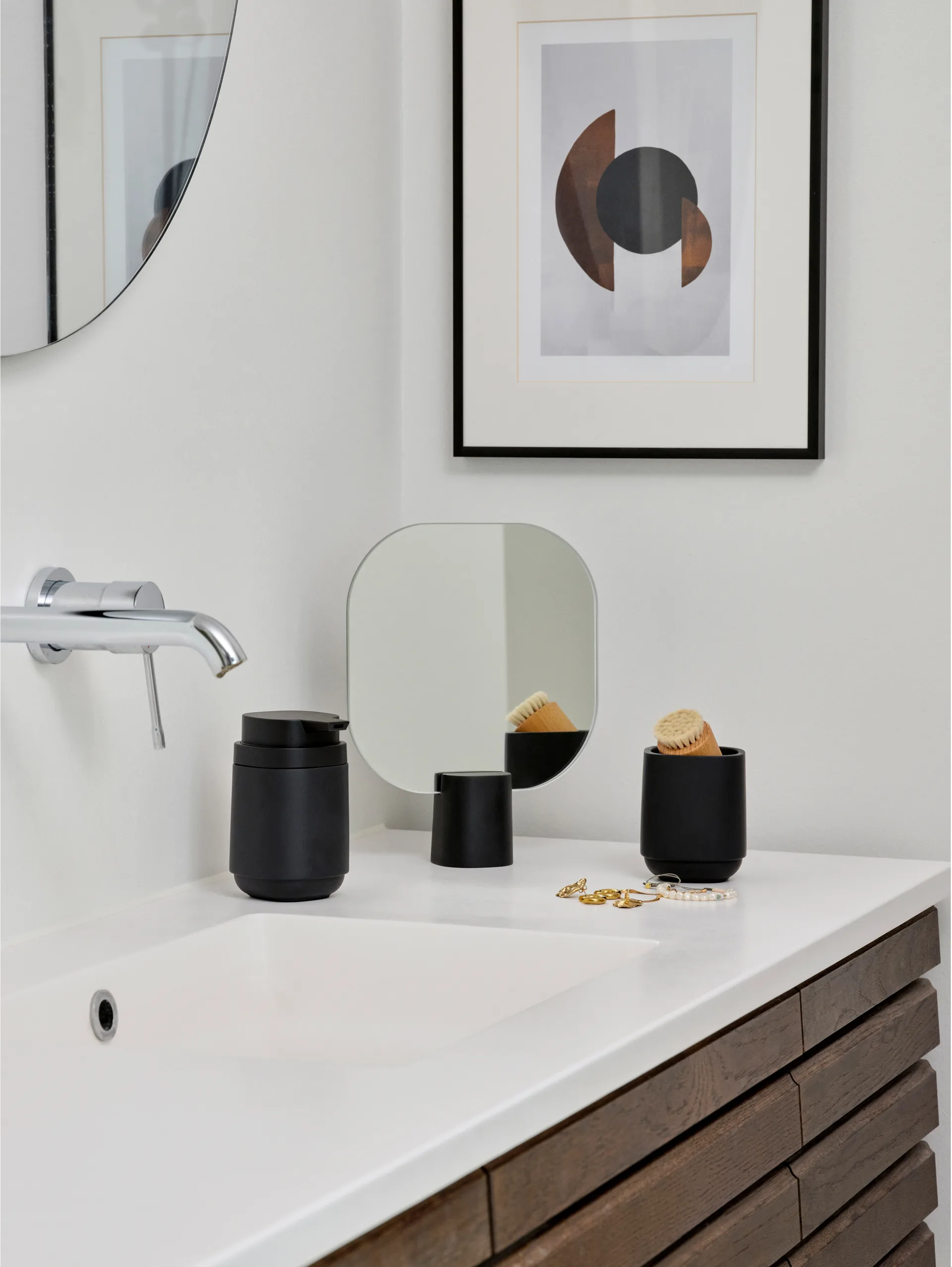 Espejo de mesa Time 26,5 cm, Black Zone Denmark