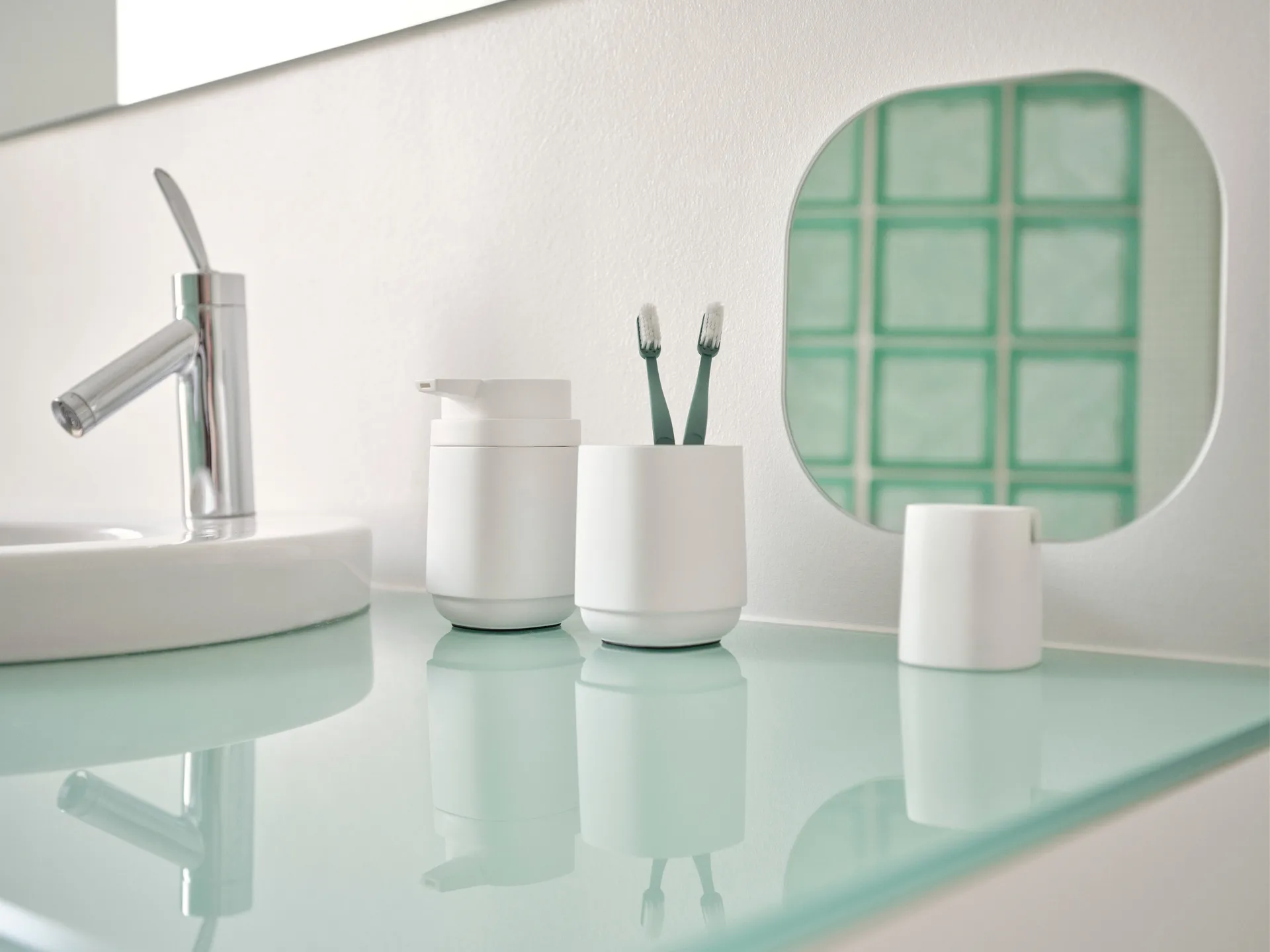 Espejo de mesa Time 26,5 cm, White Zone Denmark