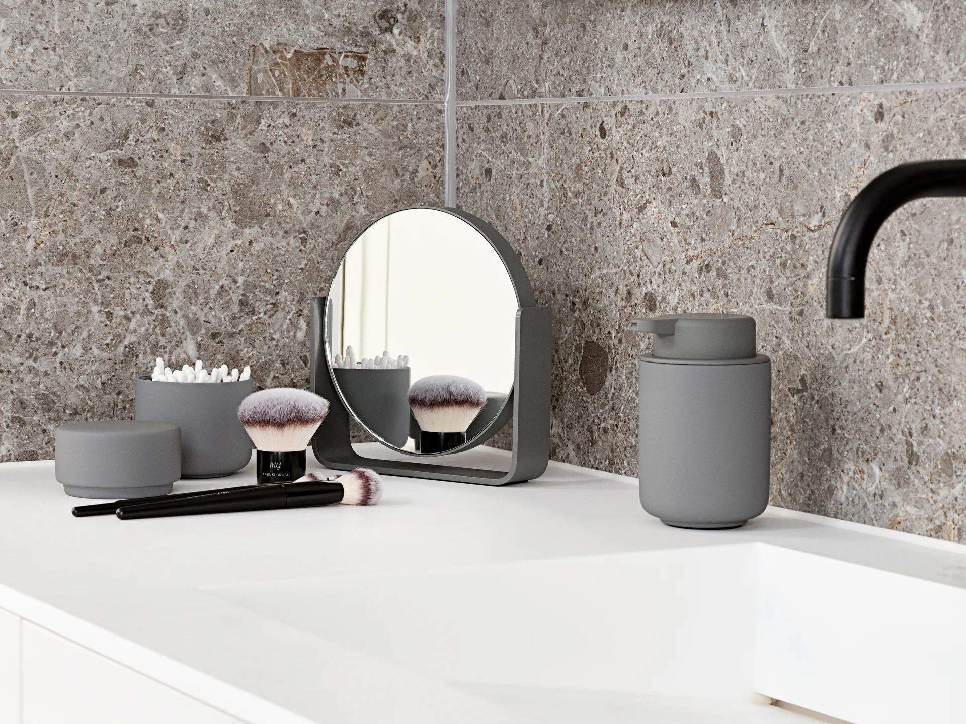 Espejo de mesa Ume con 5x aumento 19x19,5 cm, Grey Zone Denmark