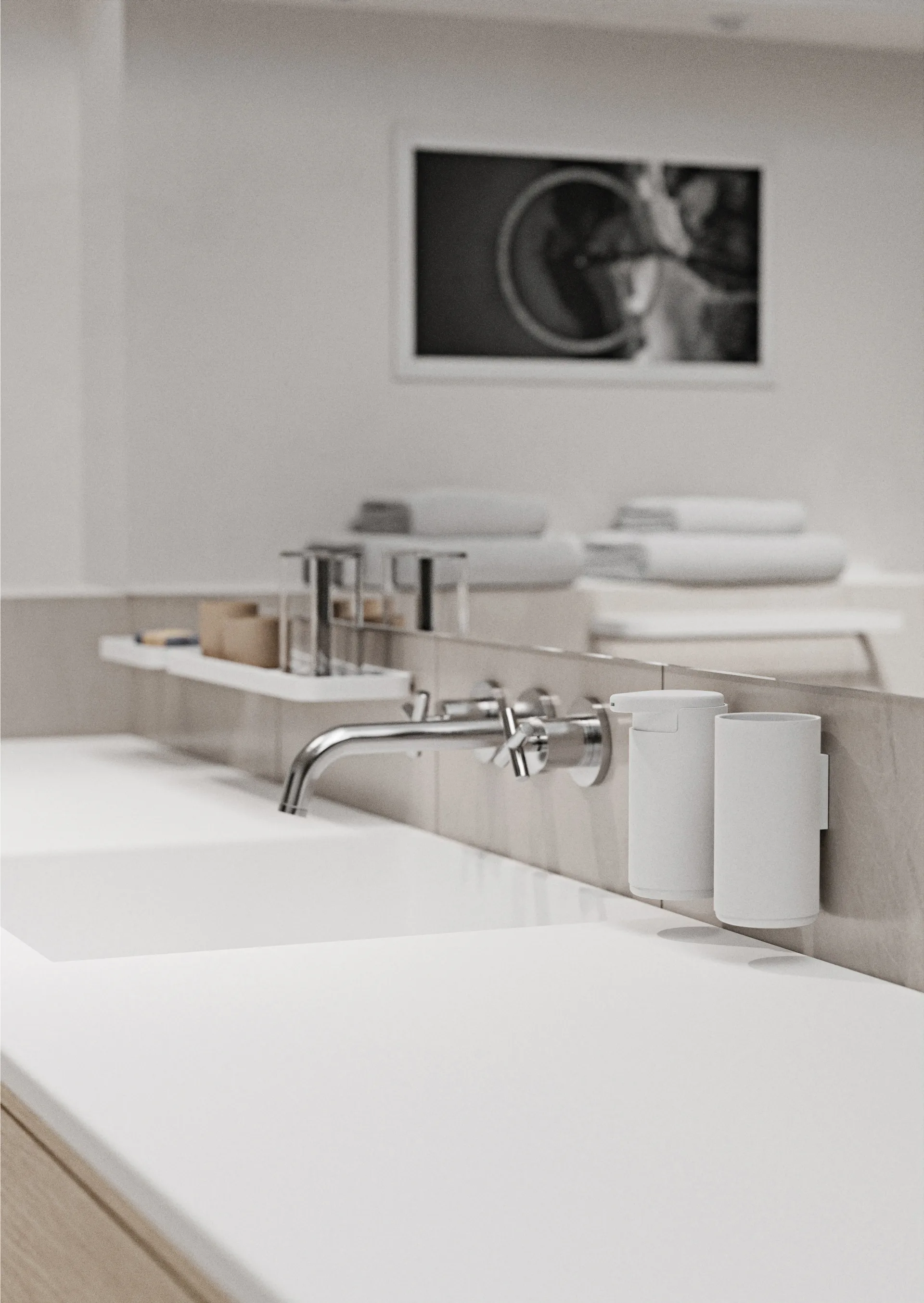 Portacepillos de dientes de pared RIM 13,6 cm, White Zone Denmark