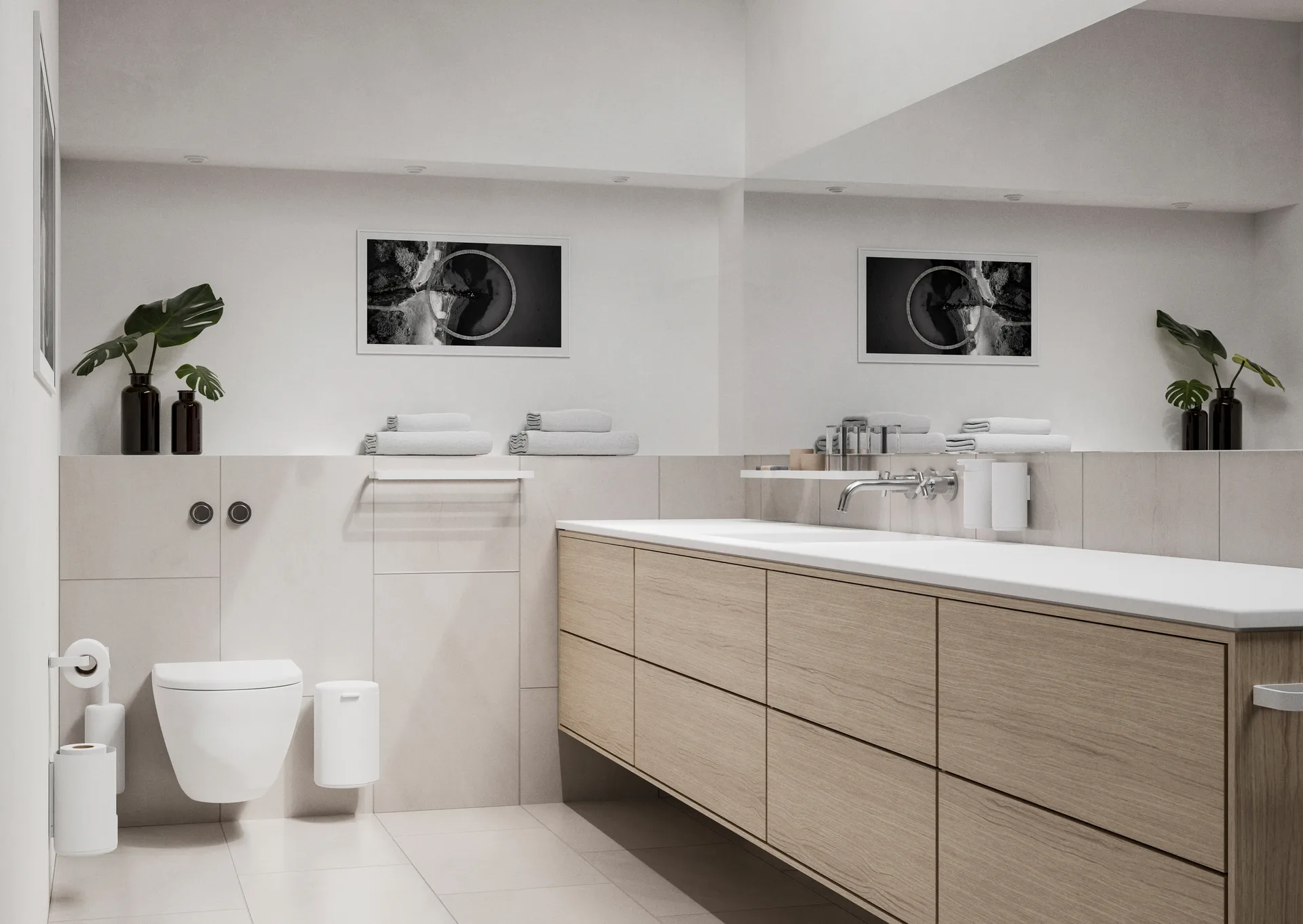 Portaescobillas baño de pared RIM 38,2 cm, White Zone Denmark