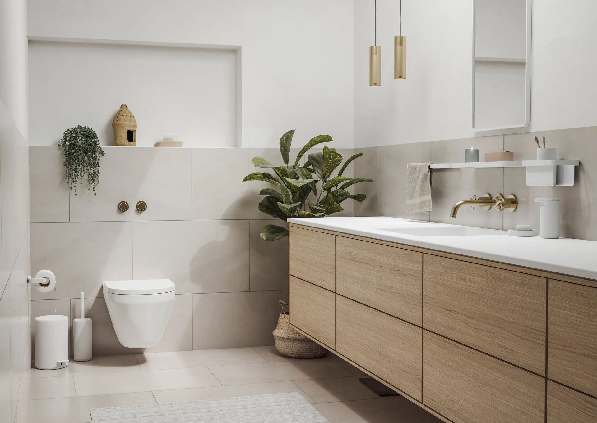 Toallero doble RIM 12x44 cm, White Zone Denmark