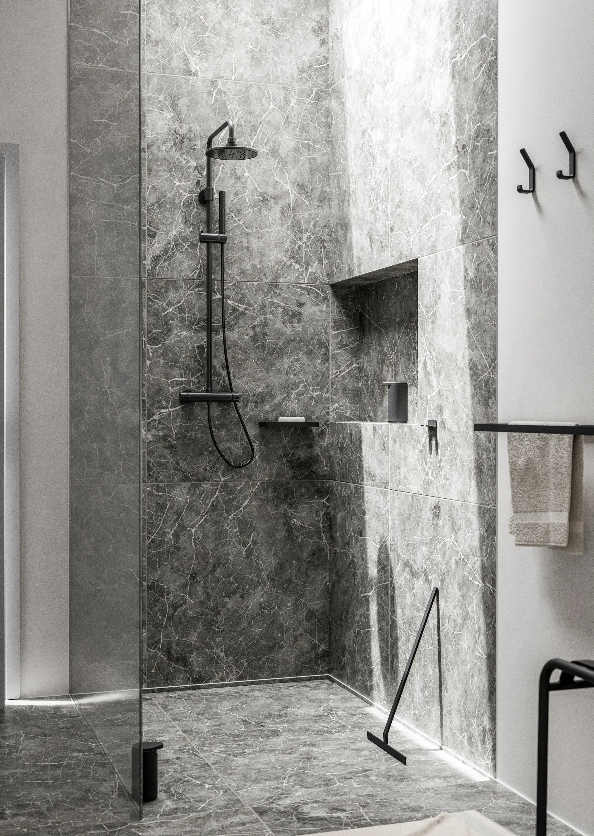 Toallero doble RIM 12x70 cm, Black Zone Denmark