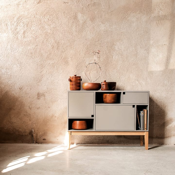 Aparador Citti 6x3, Mole grey-base de roble lacado mate Zweed