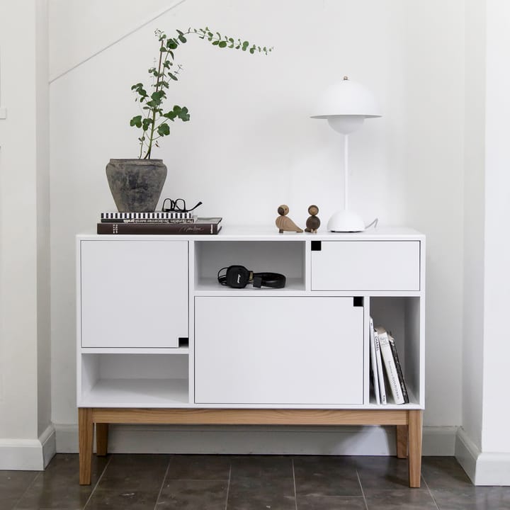 Aparador Citti 6x3, White, base de roble lacado mate Zweed