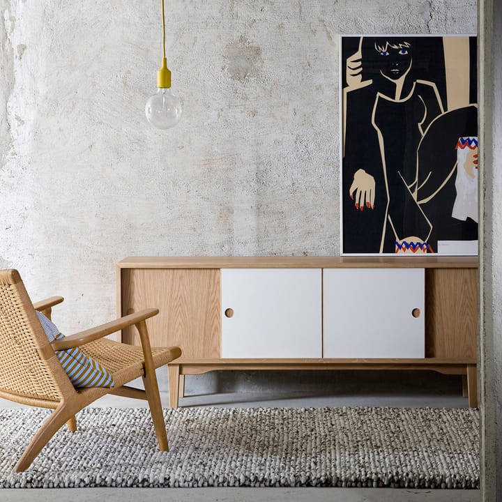 Aparador Moodi 180, Blanco/roble, cuerpo de roble Zweed