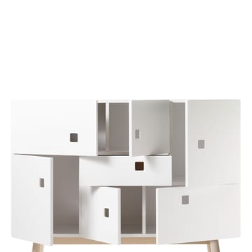 Aparador Peep C1 - Blanco, retro, base de roble - Zweed