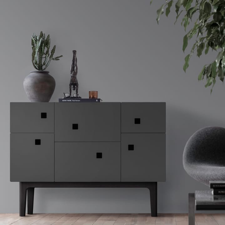 Aparador Peep C2, Slate grey, lacado negro Zweed