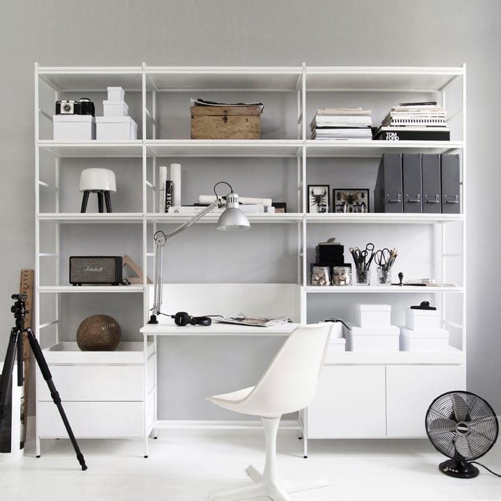 Estante con canal Molto 840, Blanco, incl. marco de metal blanco Zweed