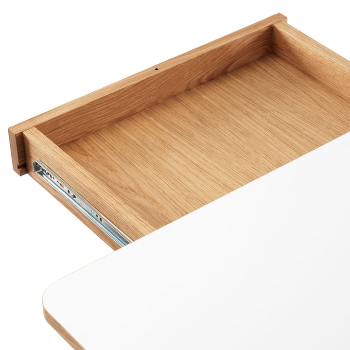 Mesa con tablero adicional Dino+, Blanco, base de roble, 2 tableros de extensión Zweed