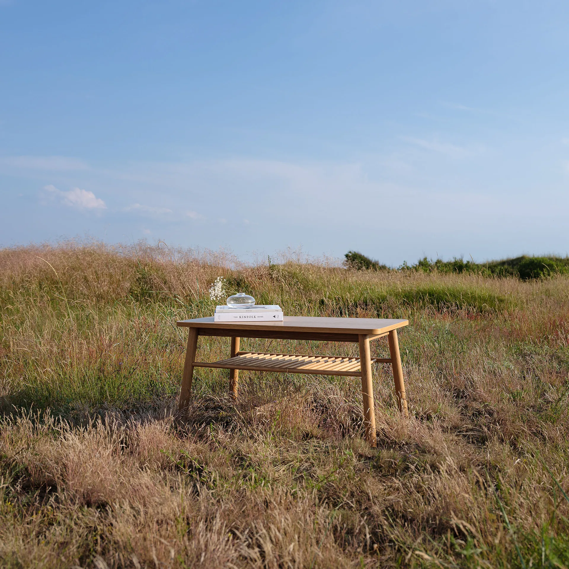 Mesa de centro Mino, Blanco/roble Zweed