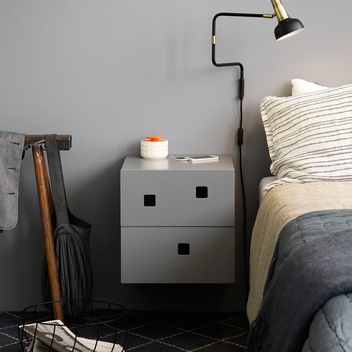 Mesilla de noche Peep S1 colgada en pared, Slate grey Zweed