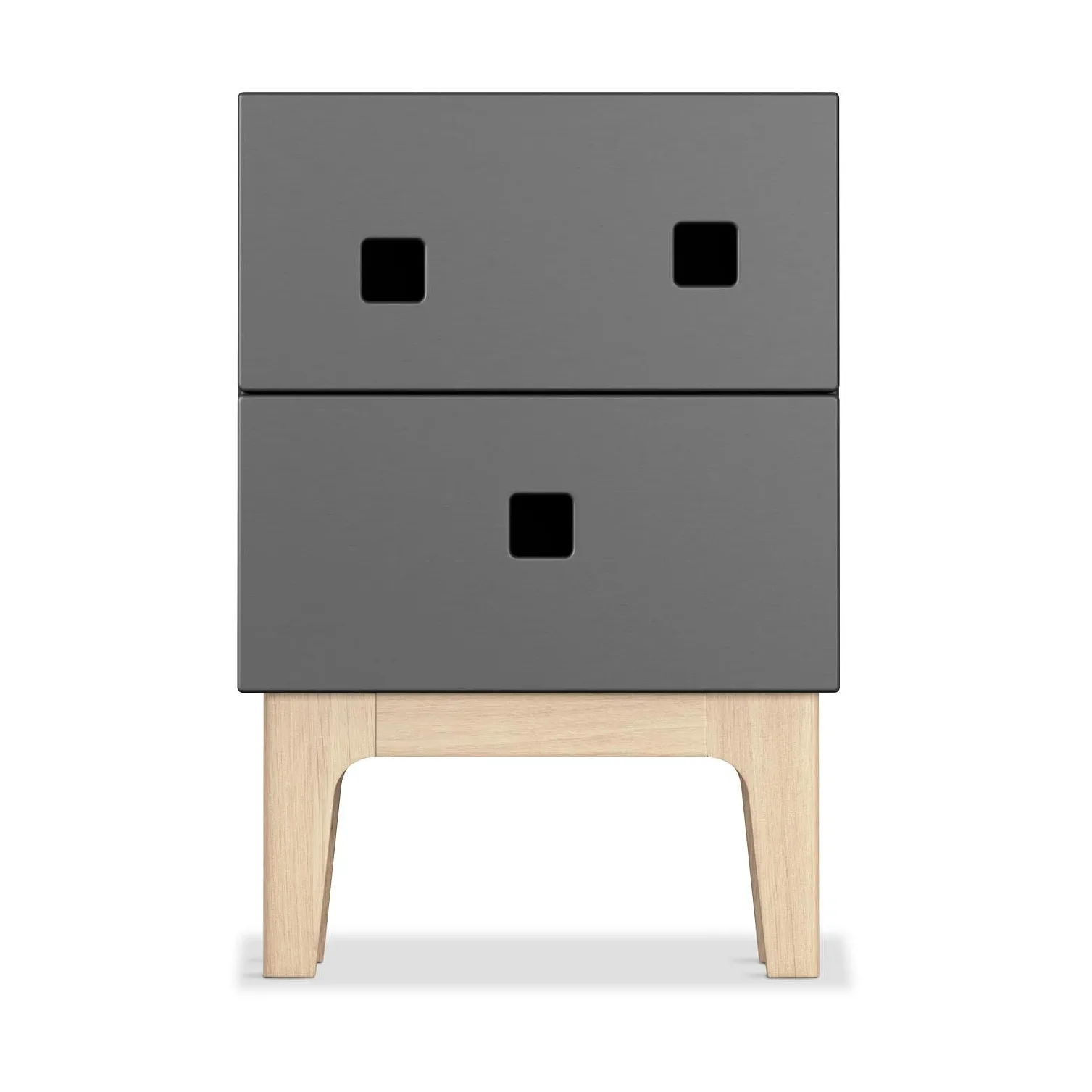 Mesilla de noche Peep S1, Slate grey, roble pigmentado blanco Zweed