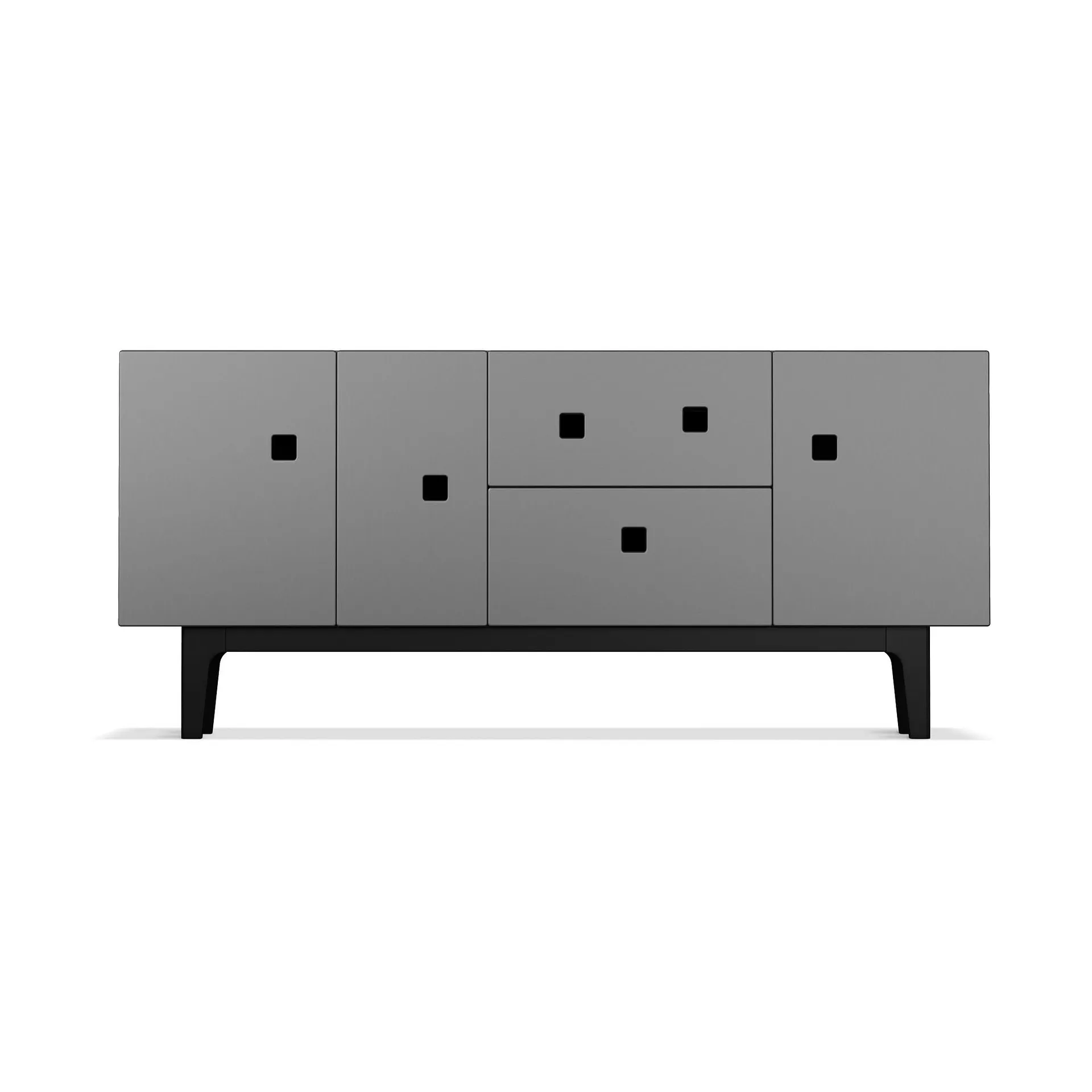 Mueble TV Peep M2, Slate grey, lacado negro Zweed