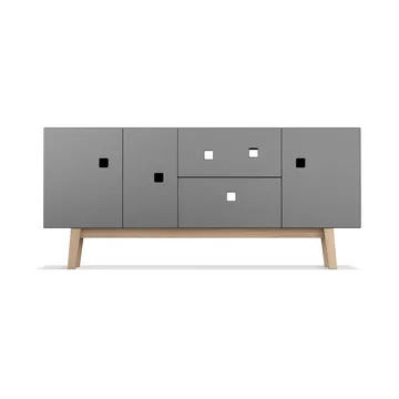 Mueble TV Peep M2 - Slate grey, retro, base de roble - Zweed