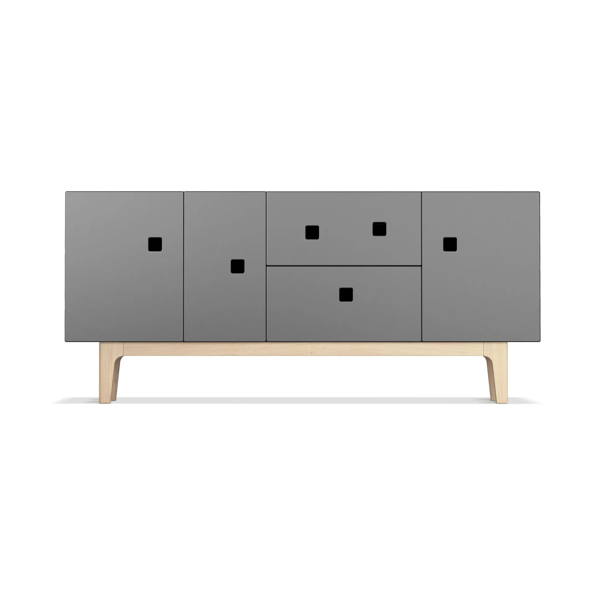 Mueble TV Peep M2, Slate grey, roble pigmentado blanco Zweed