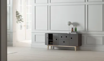 Mueble TV Peep M2 - Slate grey, roble pigmentado blanco - Zweed