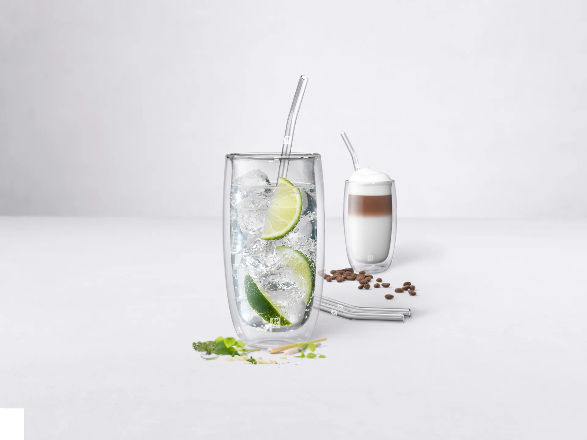 4 Pajitas dobladas Zwilling Sorrento, transparente Zwilling