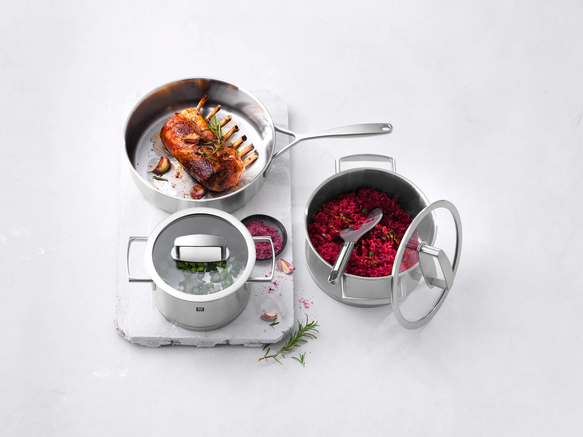 Batería de cocina Zwilling blancoality 3 piezas, Acero inoxidable-transparente Zwilling