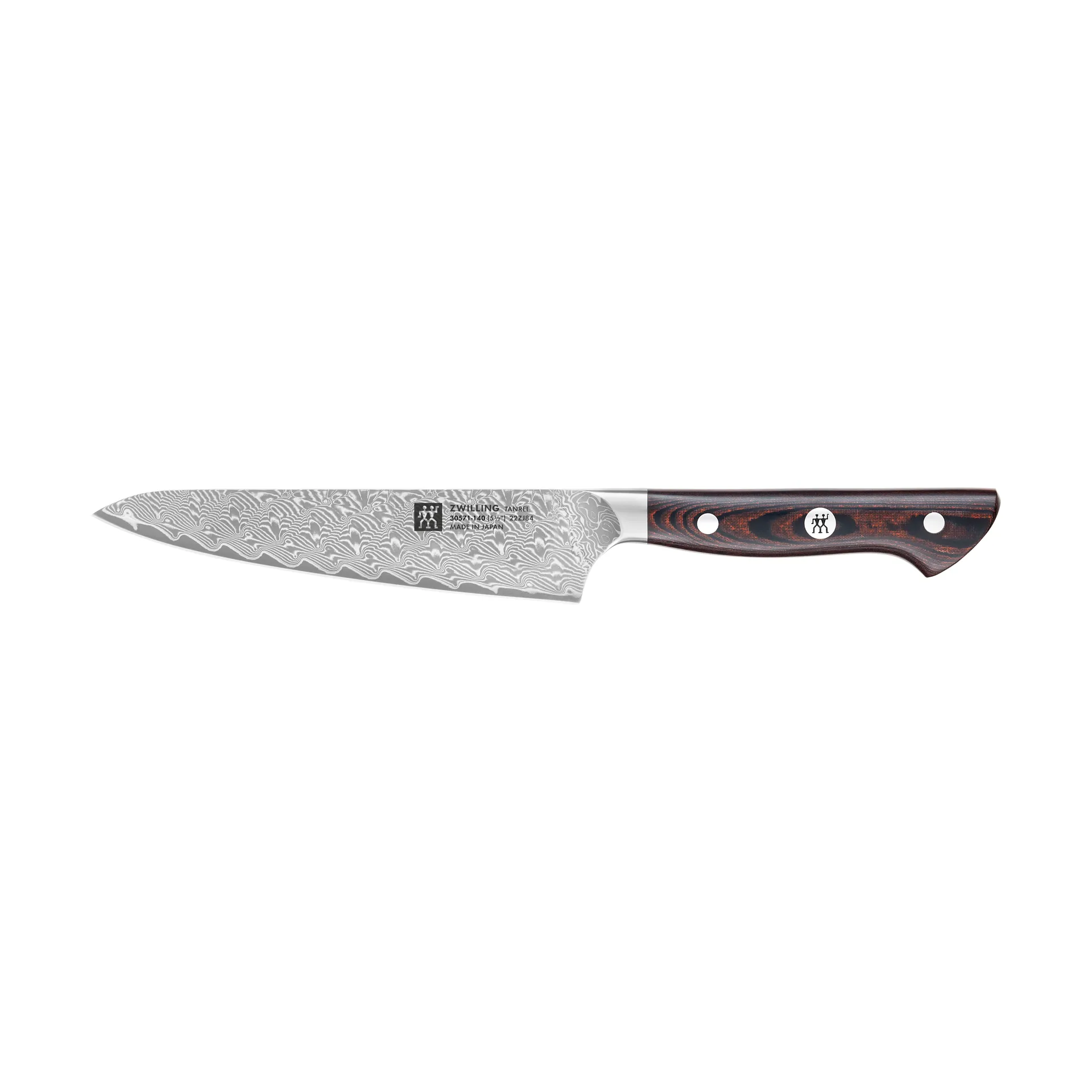 Cuchillo de cocina compacto Zwilling Tanrei 14 cm, Acero damasco-negro Zwilling