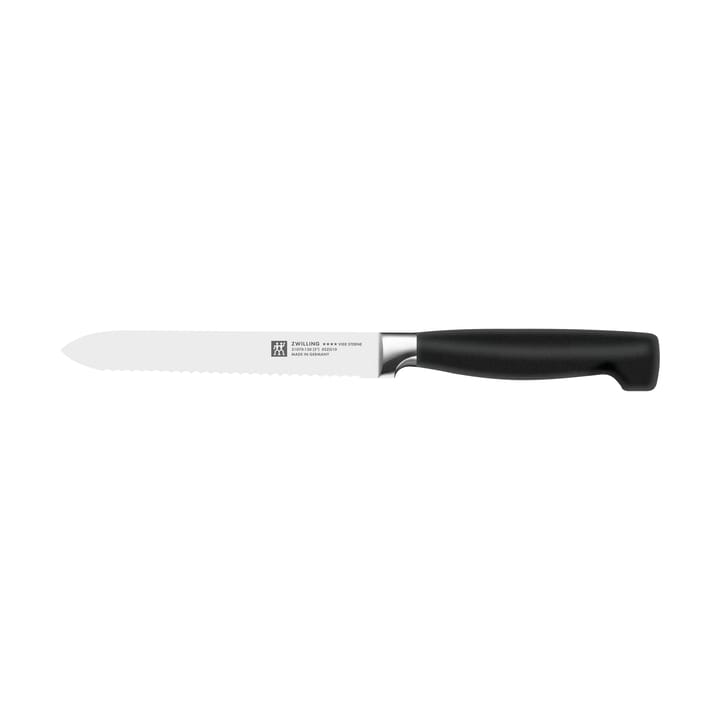 Cuchillo dentado universal Zwilling Four star 13 cm - Negro-acero inoxidable - Zwilling
