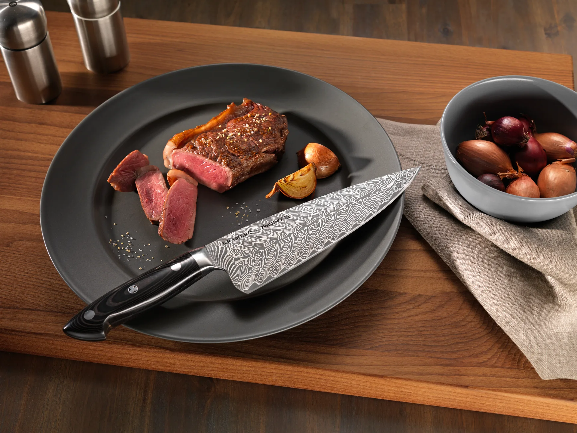 Cuchillo multiusos Zwilling Kramer euro stainelss 13 cm, Acero damasco-negro Zwilling