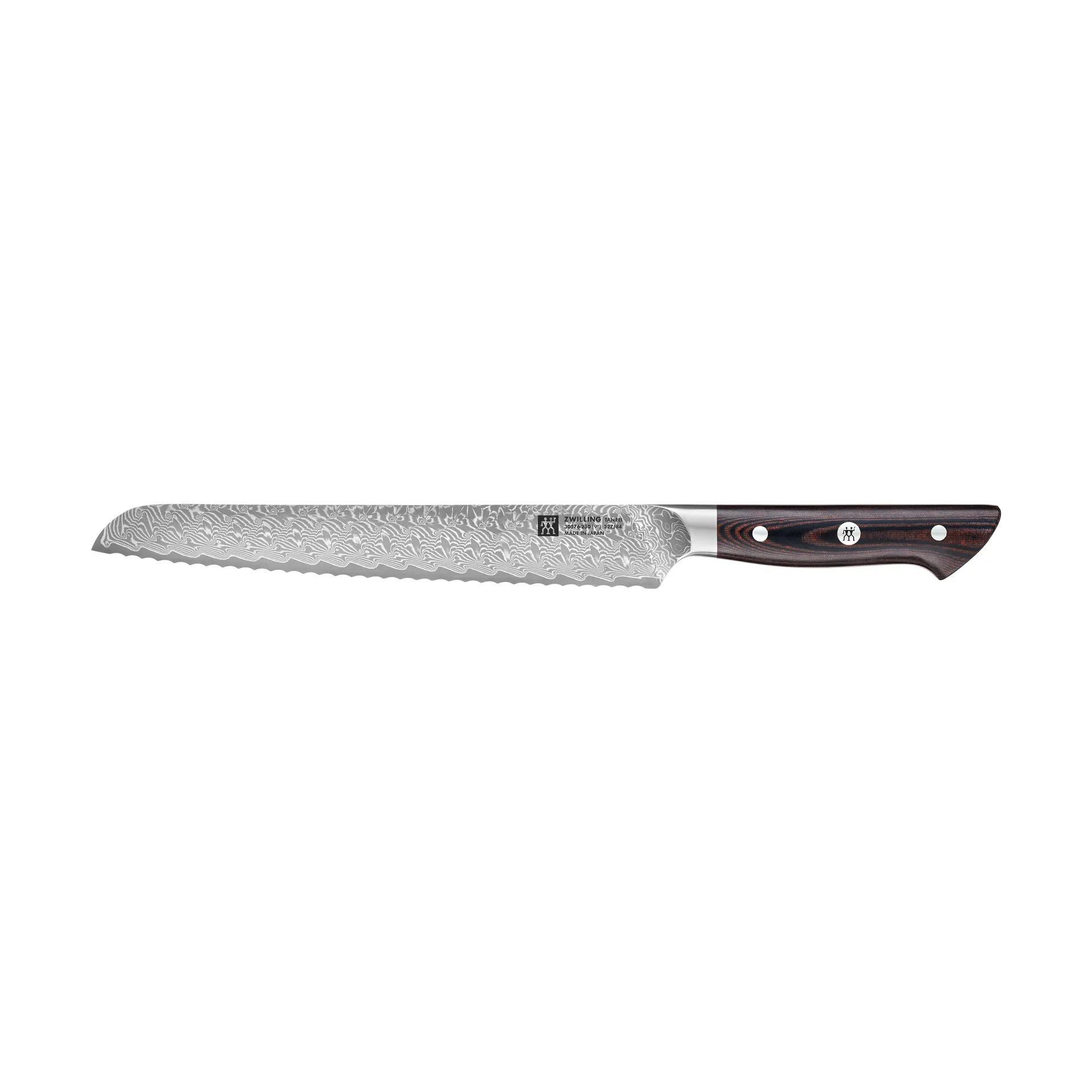 Cuchillo para pan Zwilling Tanrei 23 cm, Acero damasco-negro Zwilling