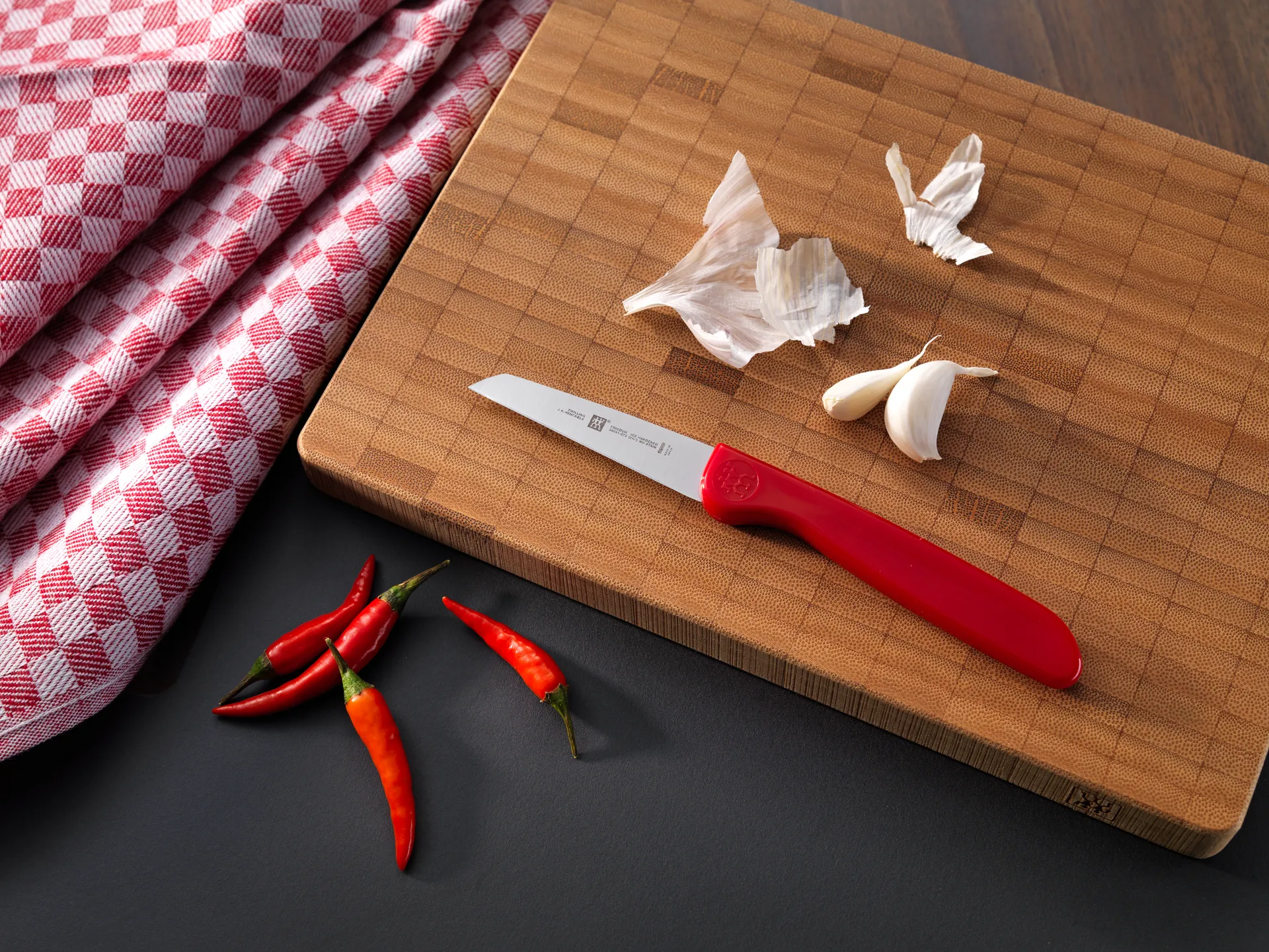 Cuchillo para verduras Zwilling Twin grip 7 cm, Rojo-acero inoxidable Zwilling