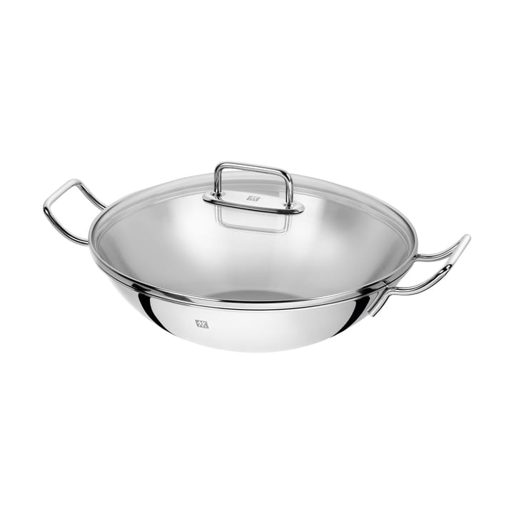 Sartén wok Zwilling Plus con tapa de vidrio Ø32 cm - Acero inoxidable - Zwilling