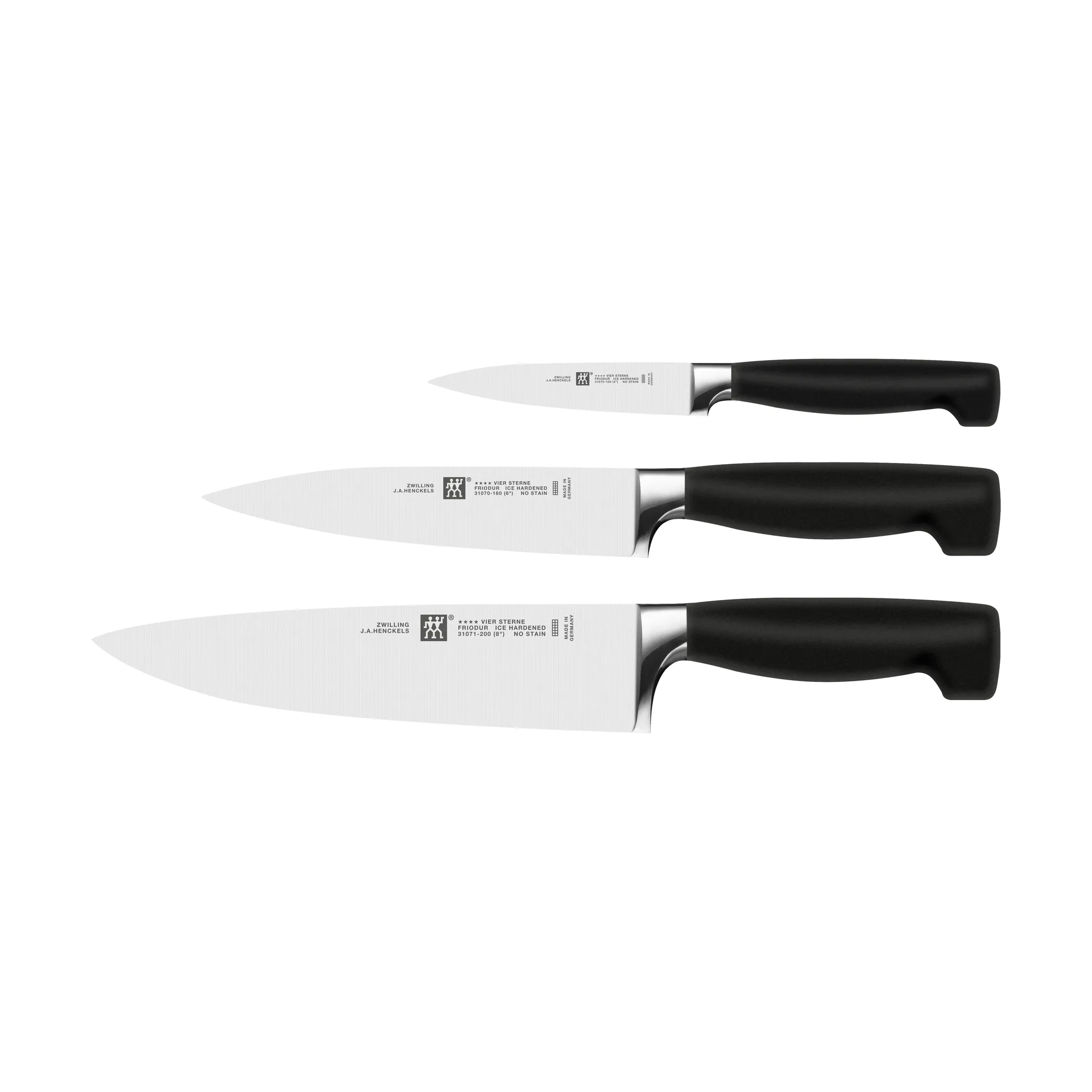 Set de cuchillos Zwilling Four star 3 piezas, Negro-acero inoxidable Zwilling