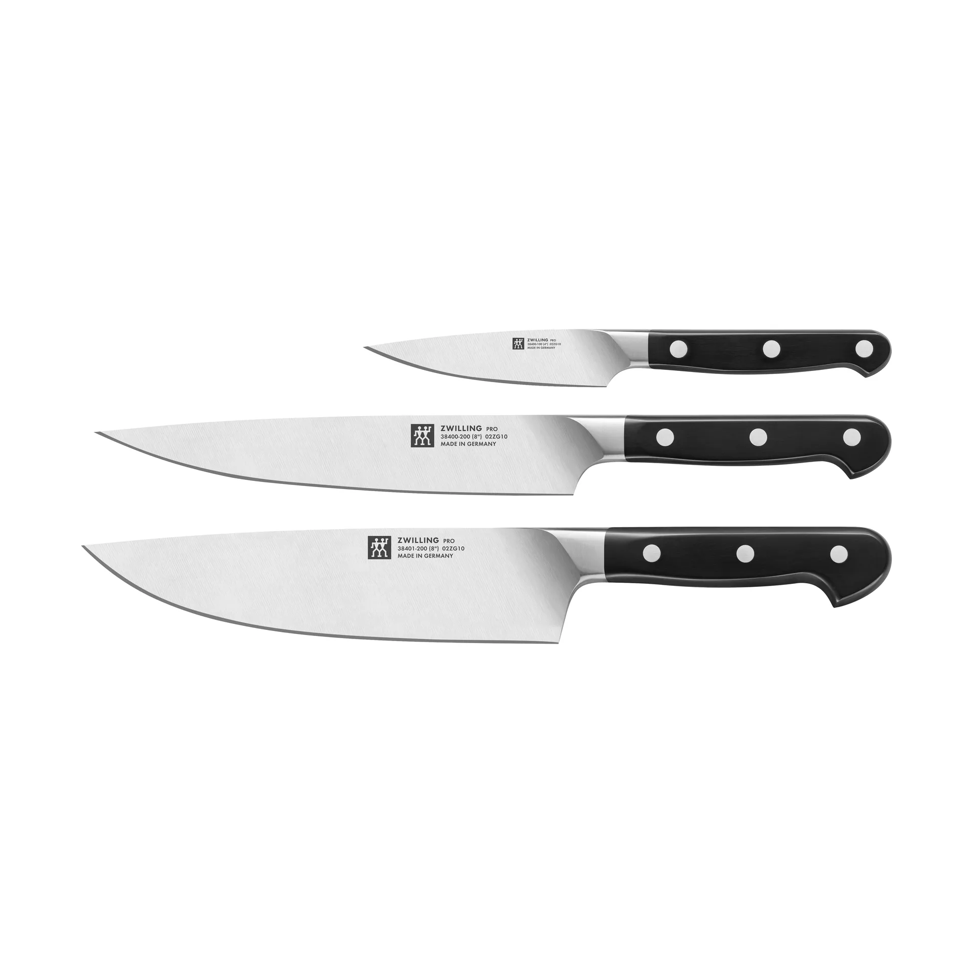 Set de cuchillos Zwilling Pro 3 piezas, Negro-acero inoxidable Zwilling